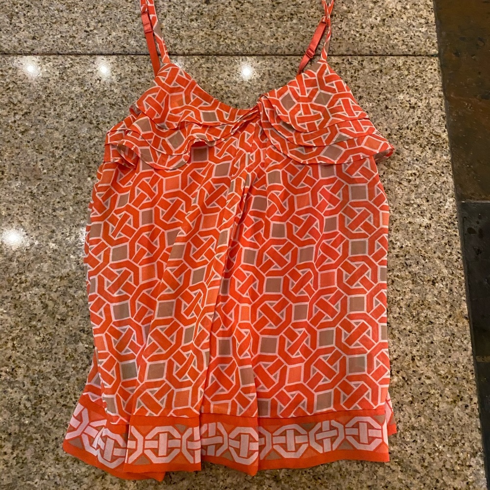 ORANGE PATTERNED BLOUSE